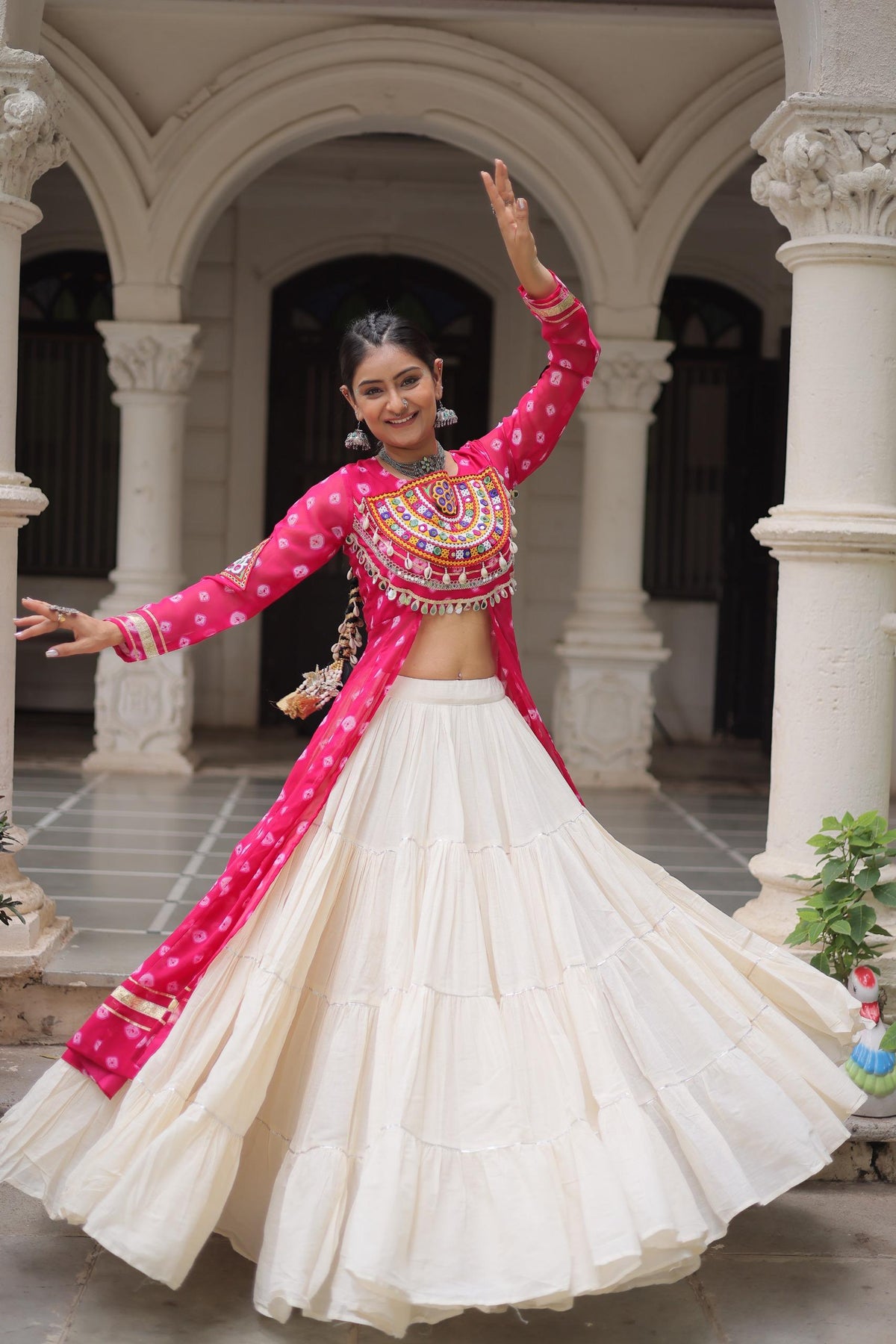 PREMIUM KORA COTTON LEHENGA & BANDHANI KURTI SET