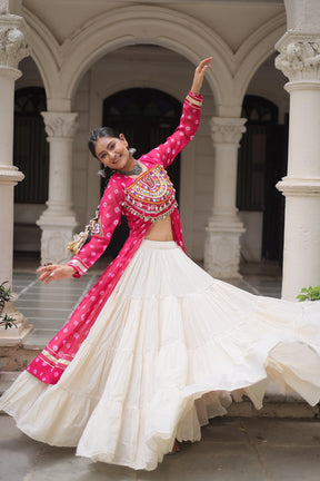 PREMIUM KORA COTTON LEHENGA & BANDHANI KURTI SET