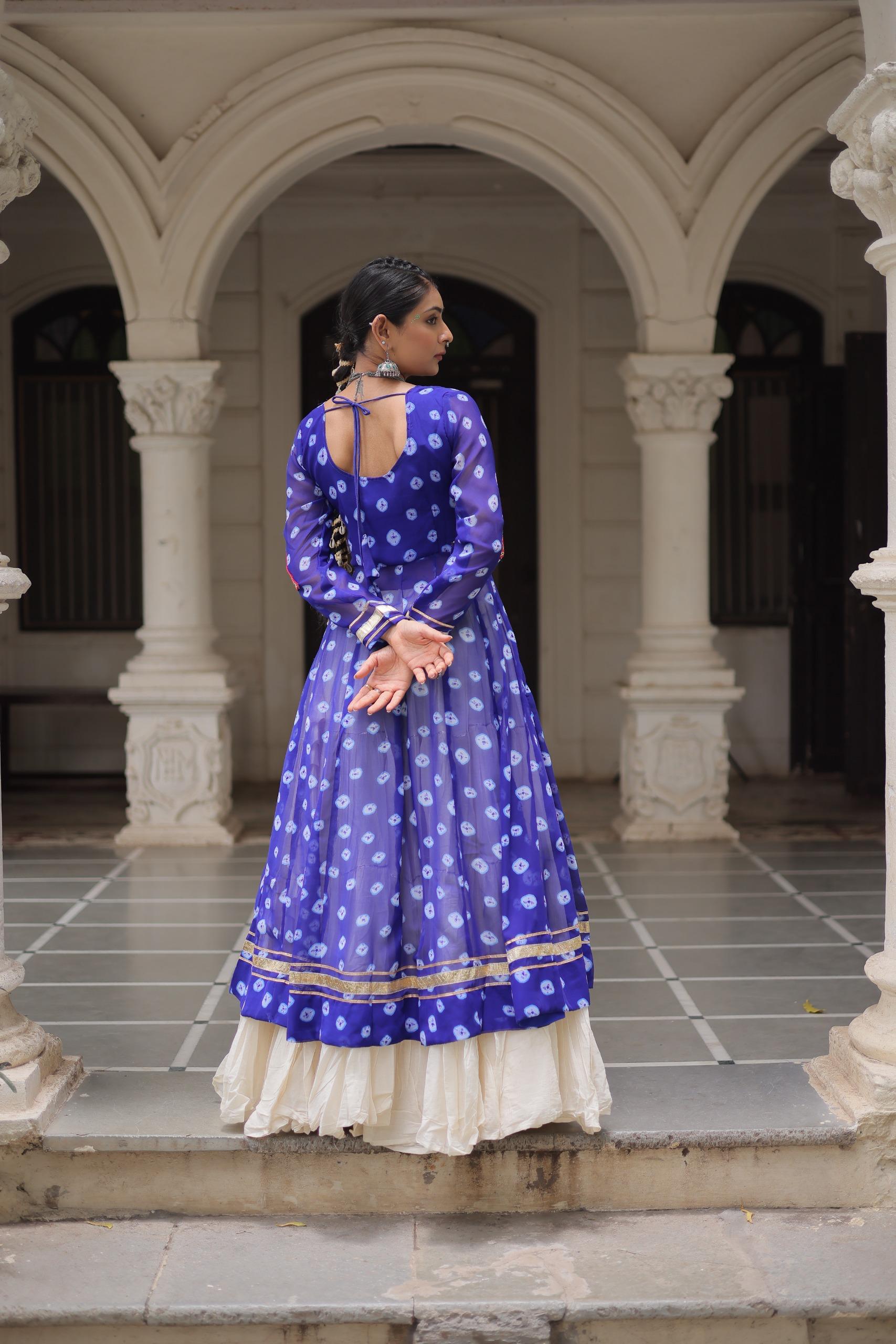 PREMIUM KORA COTTON LEHENGA & BANDHANI KURTI SET