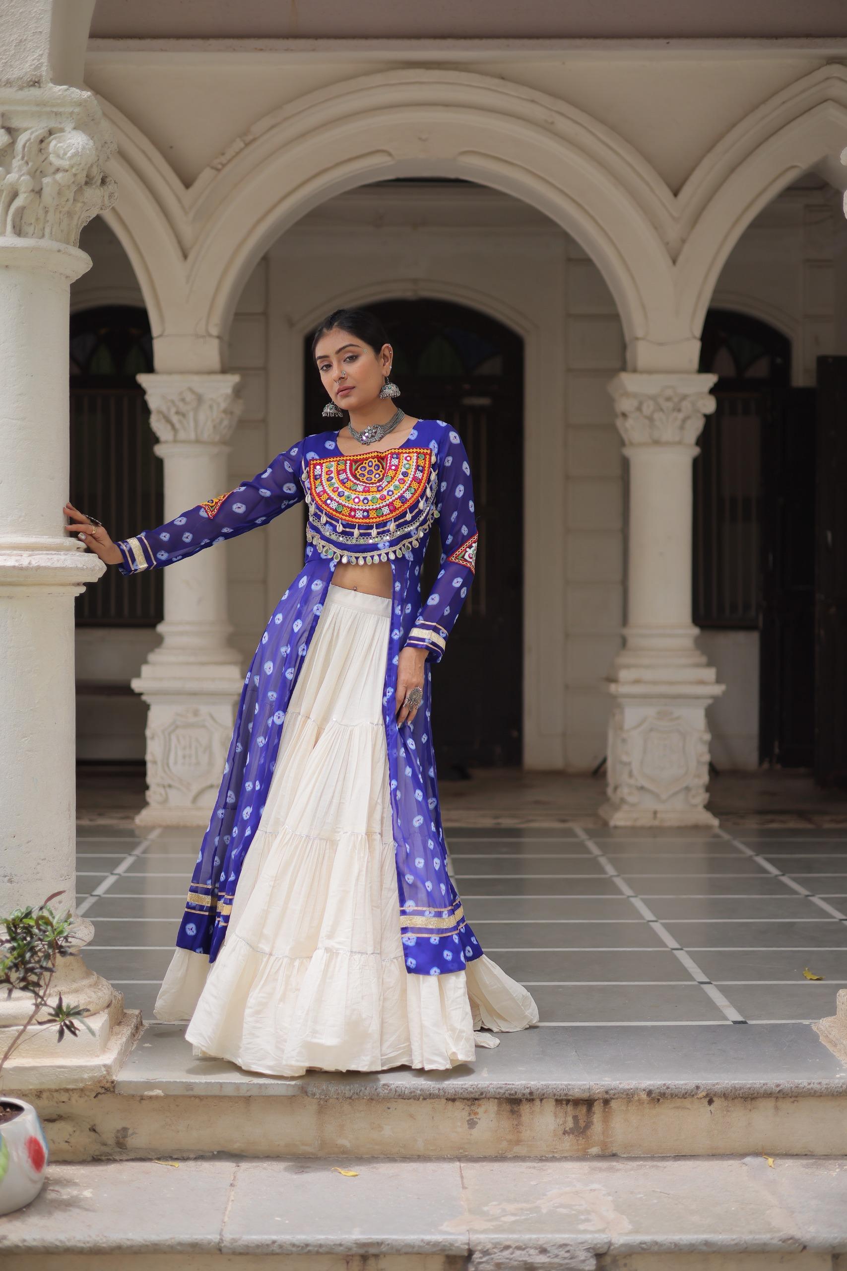 PREMIUM KORA COTTON LEHENGA & BANDHANI KURTI SET