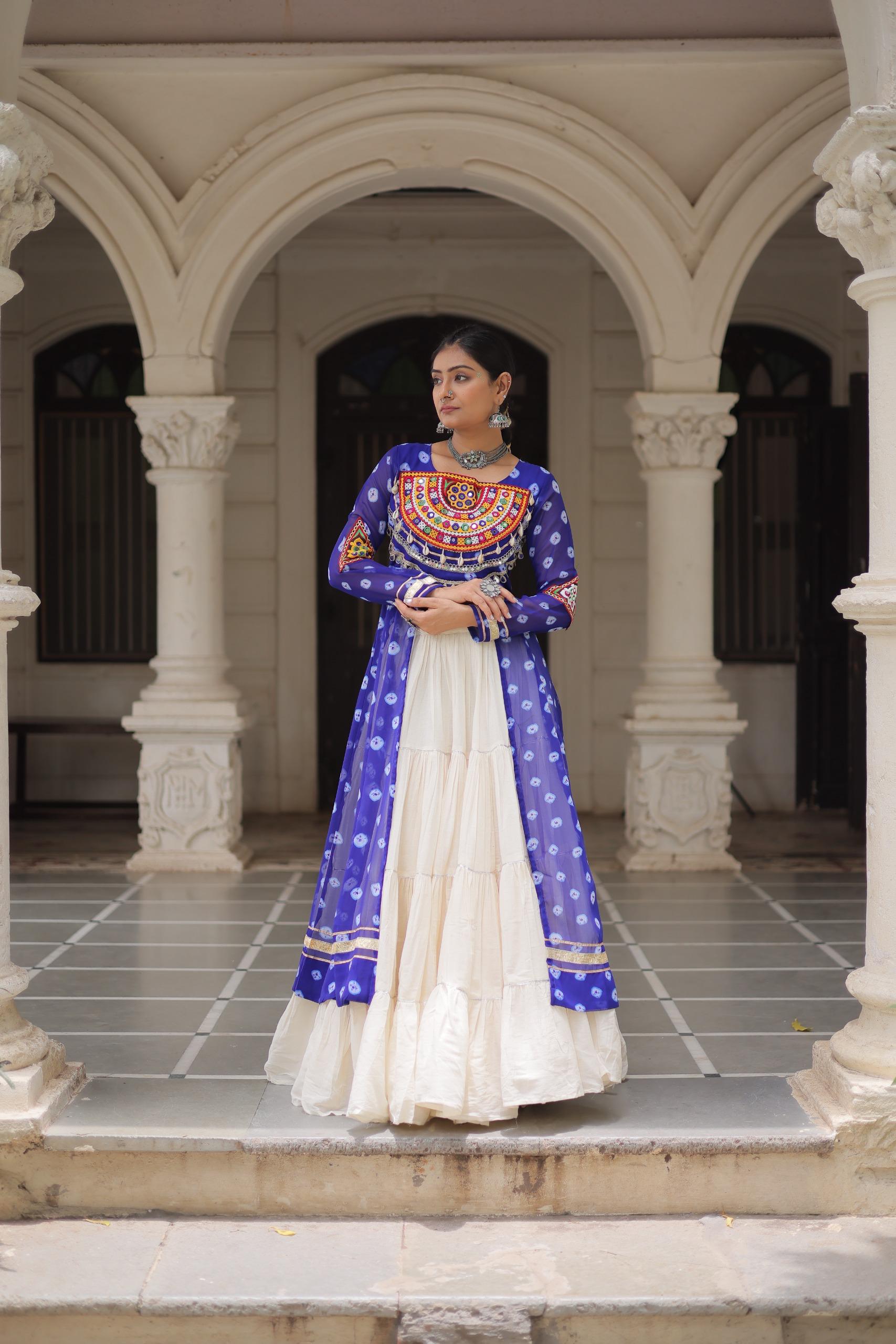 PREMIUM KORA COTTON LEHENGA & BANDHANI KURTI SET