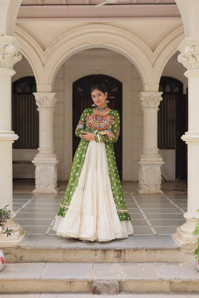 PREMIUM KORA COTTON LEHENGA & BANDHANI KURTI SET