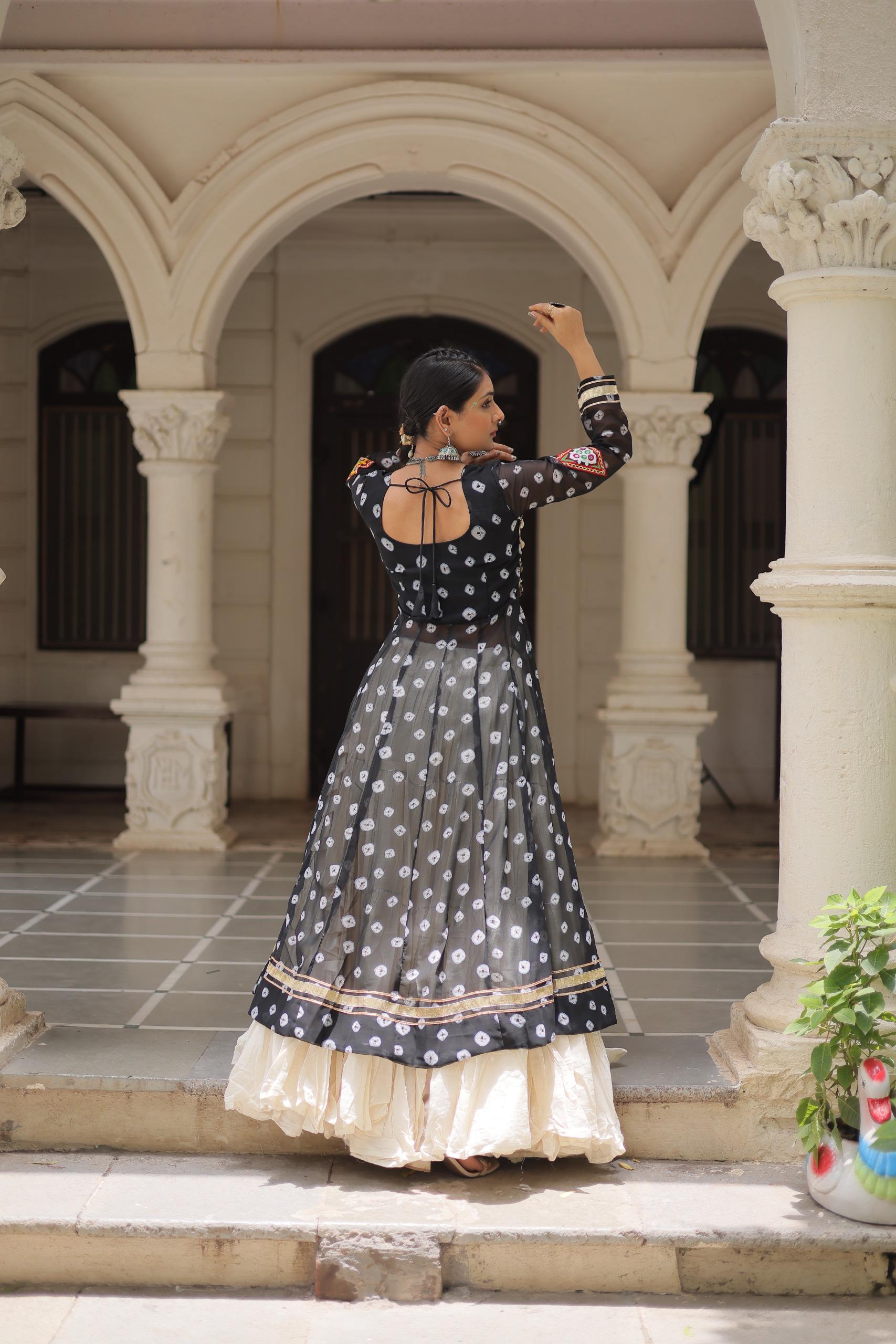 PREMIUM KORA COTTON LEHENGA & BANDHANI KURTI SET