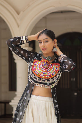 PREMIUM KORA COTTON LEHENGA & BANDHANI KURTI SET