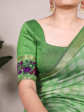 ELEGANT PRINTED SAREES WITH ZARI WEAVING