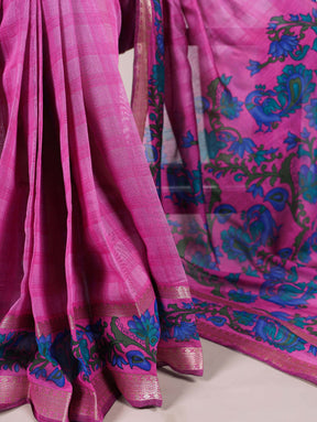 ELEGANT PRINTED SAREES WITH ZARI WEAVING