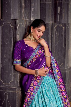Tassar Silk Ikkat Print Lehenga Choli&nbsp;