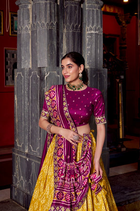 Tassar Silk Ikkat Print Lehenga Choli&nbsp;