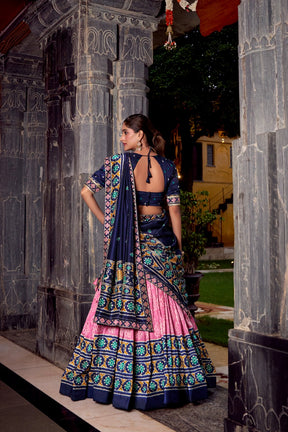 Tassar Silk Ikkat Print Lehenga Choli&nbsp;