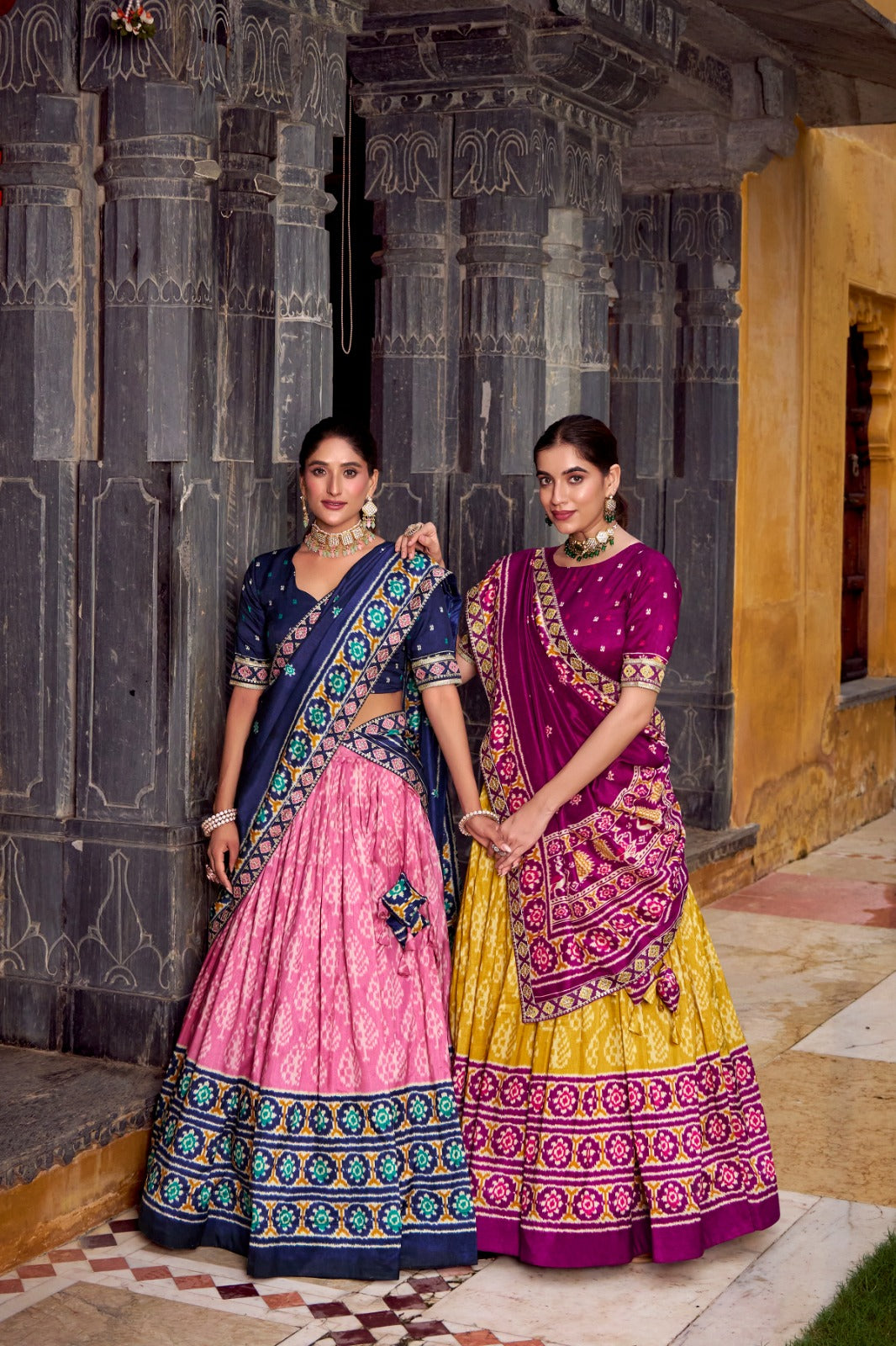Tassar Silk Ikkat Print Lehenga Choli&nbsp;
