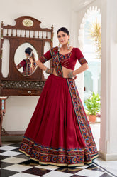 TASSAR SILK GAMTHI LEHENGA CHOLI FOR GARBA