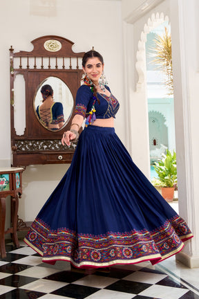 TASSAR SILK GAMTHI LEHENGA CHOLI FOR GARBA