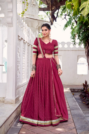 PURE CHANDERI ZARI WEAVING LEHENGA CHOLI SET
