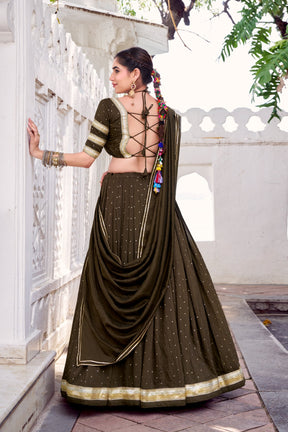 PURE CHANDERI ZARI WEAVING LEHENGA CHOLI SET