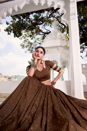 PURE CHANDERI ZARI WEAVING LEHENGA CHOLI SET