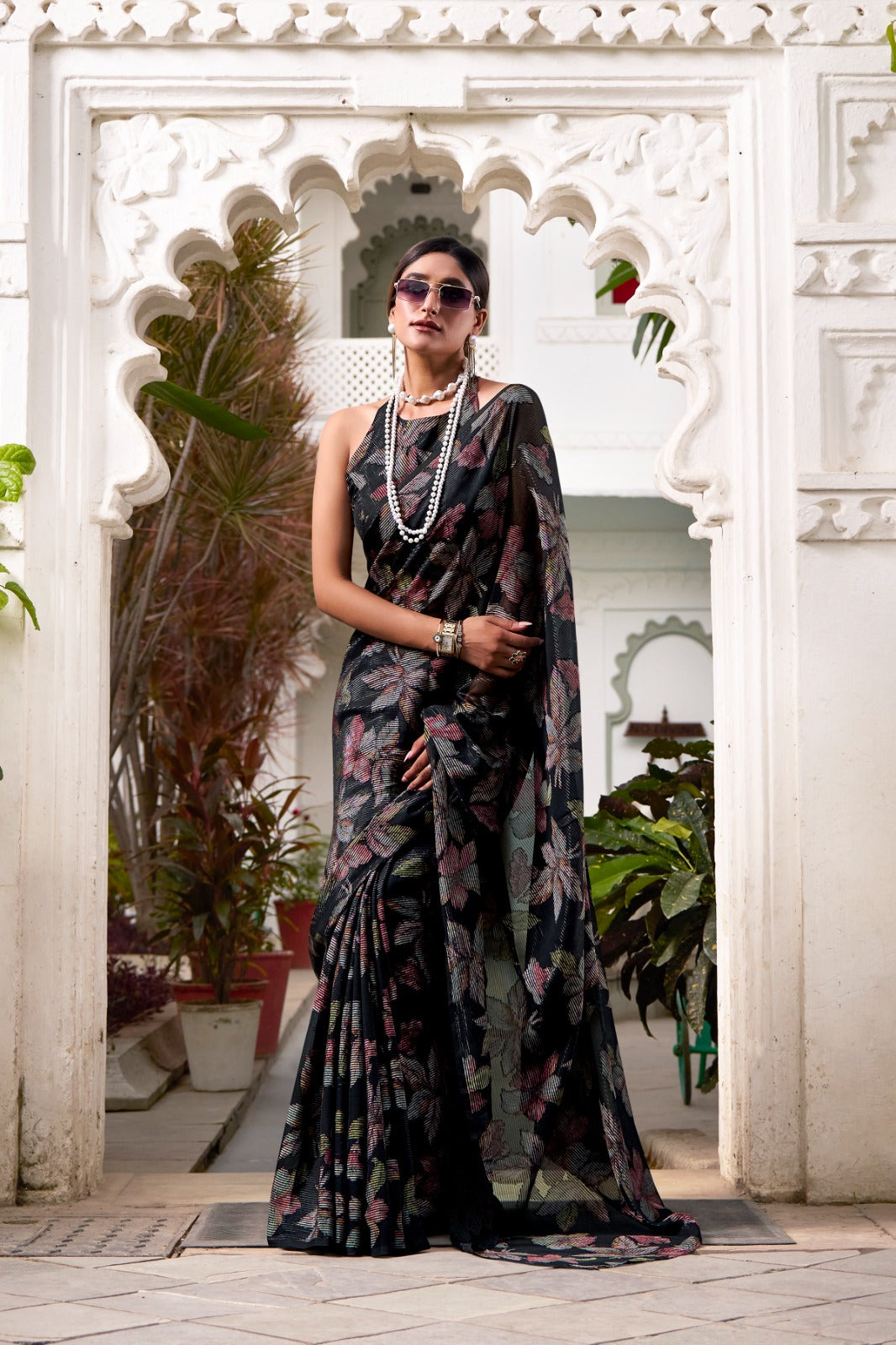 FLORAL LUREX BRASSO SAREES