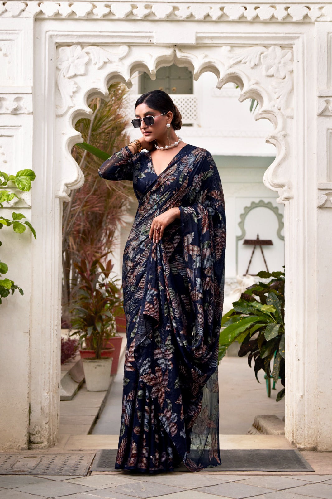 FLORAL LUREX BRASSO SAREES