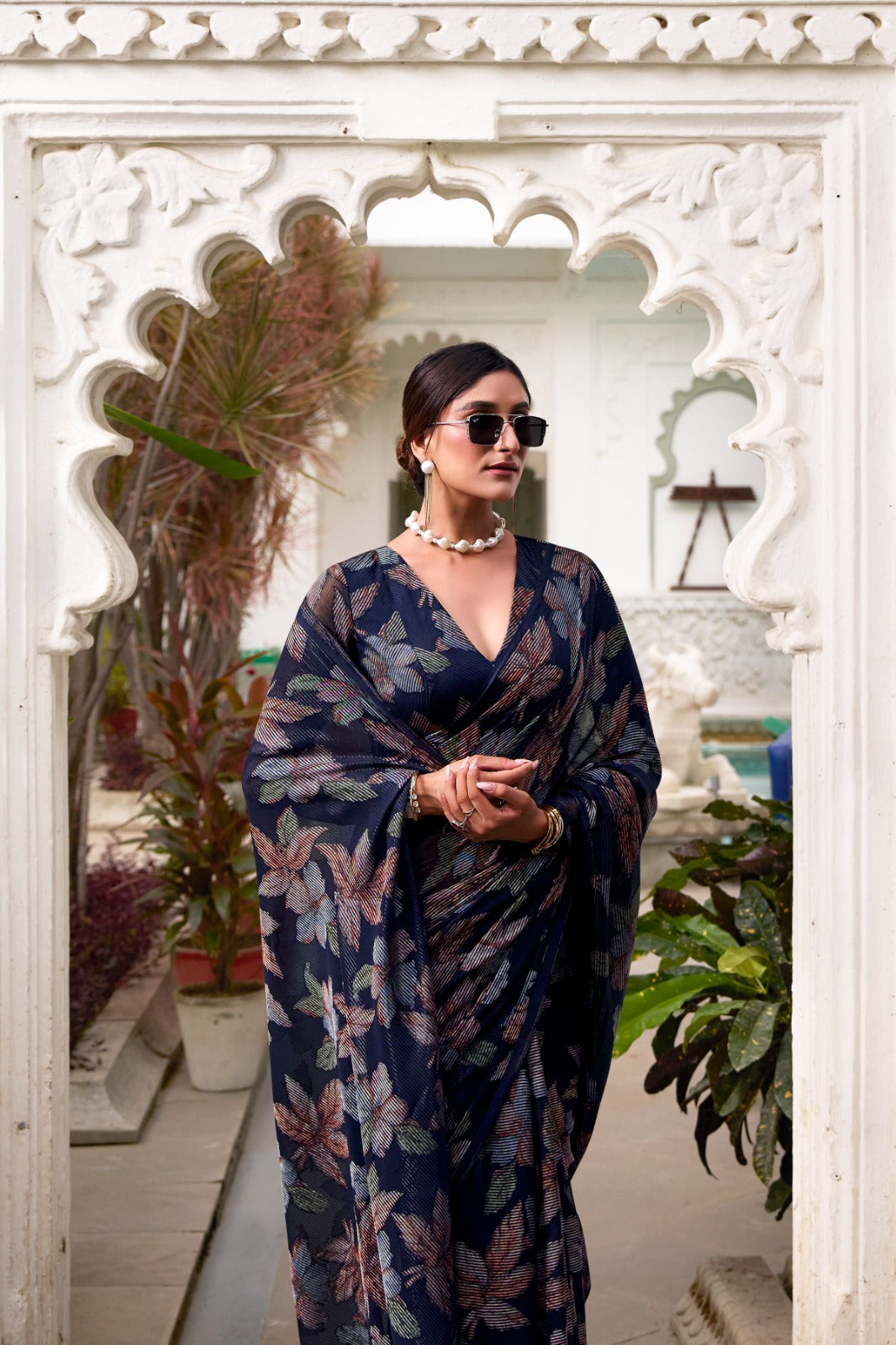 FLORAL LUREX BRASSO SAREES