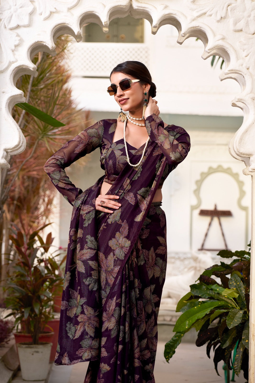 FLORAL LUREX BRASSO SAREES