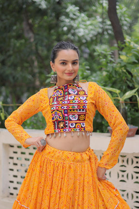 BANDHEJ PRINT WITH GOTTA PATTI & GAMTHI WORK