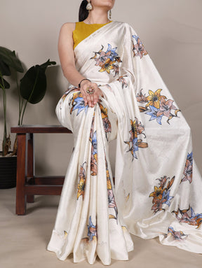 Floral Satin Silk Sarees
