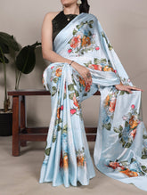 Floral Satin Silk Sarees