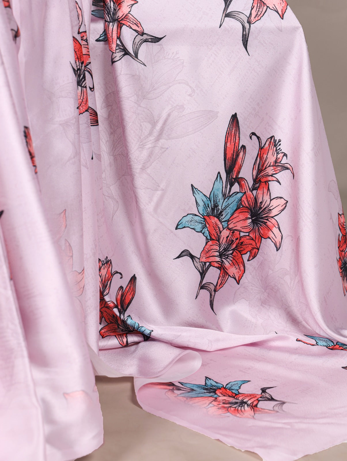 Floral Satin Silk Sarees