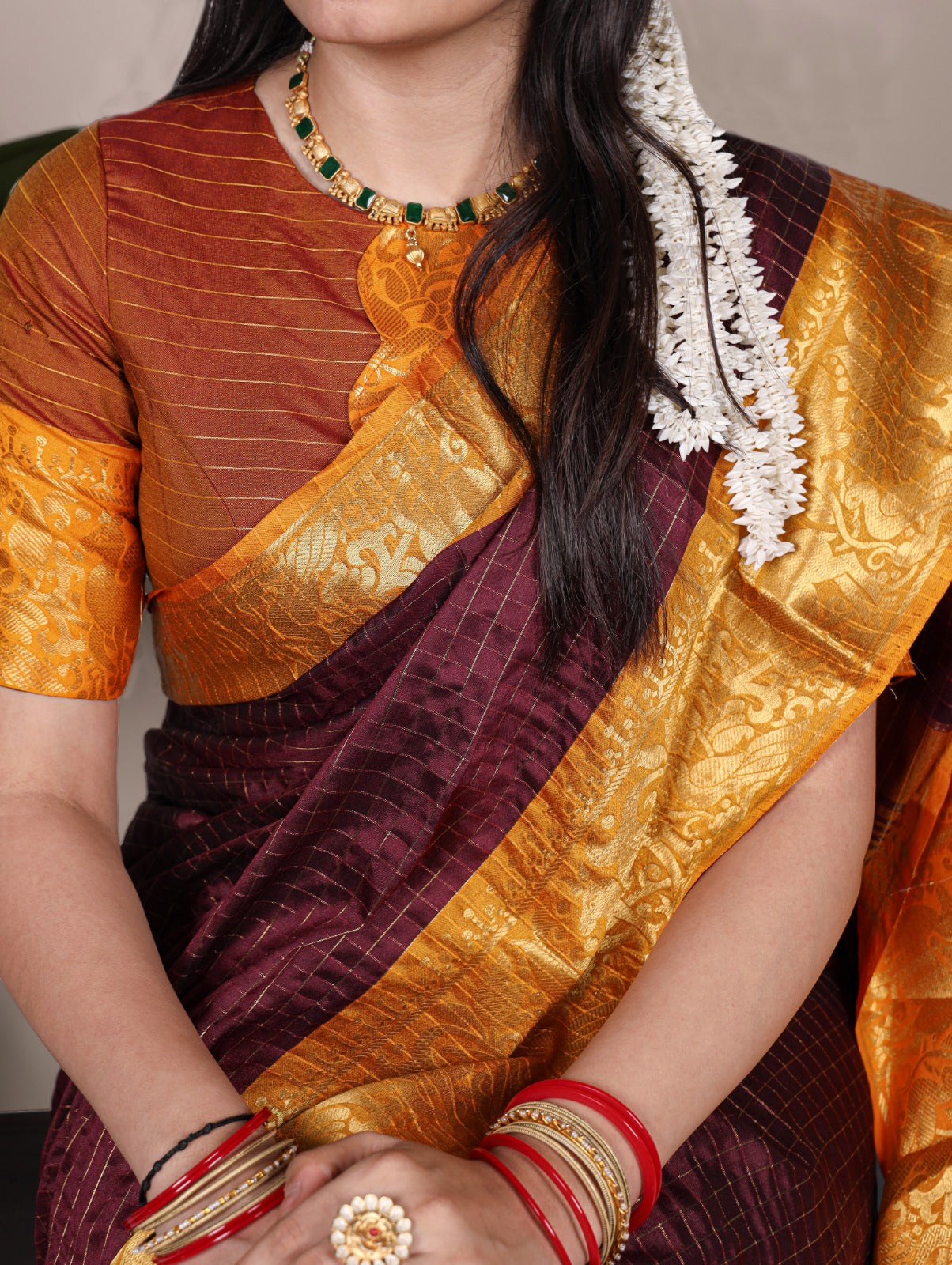 CHEX DESIGN WITH ZARI WEAVING BORDERS FOR SOUTH ELEGANCE