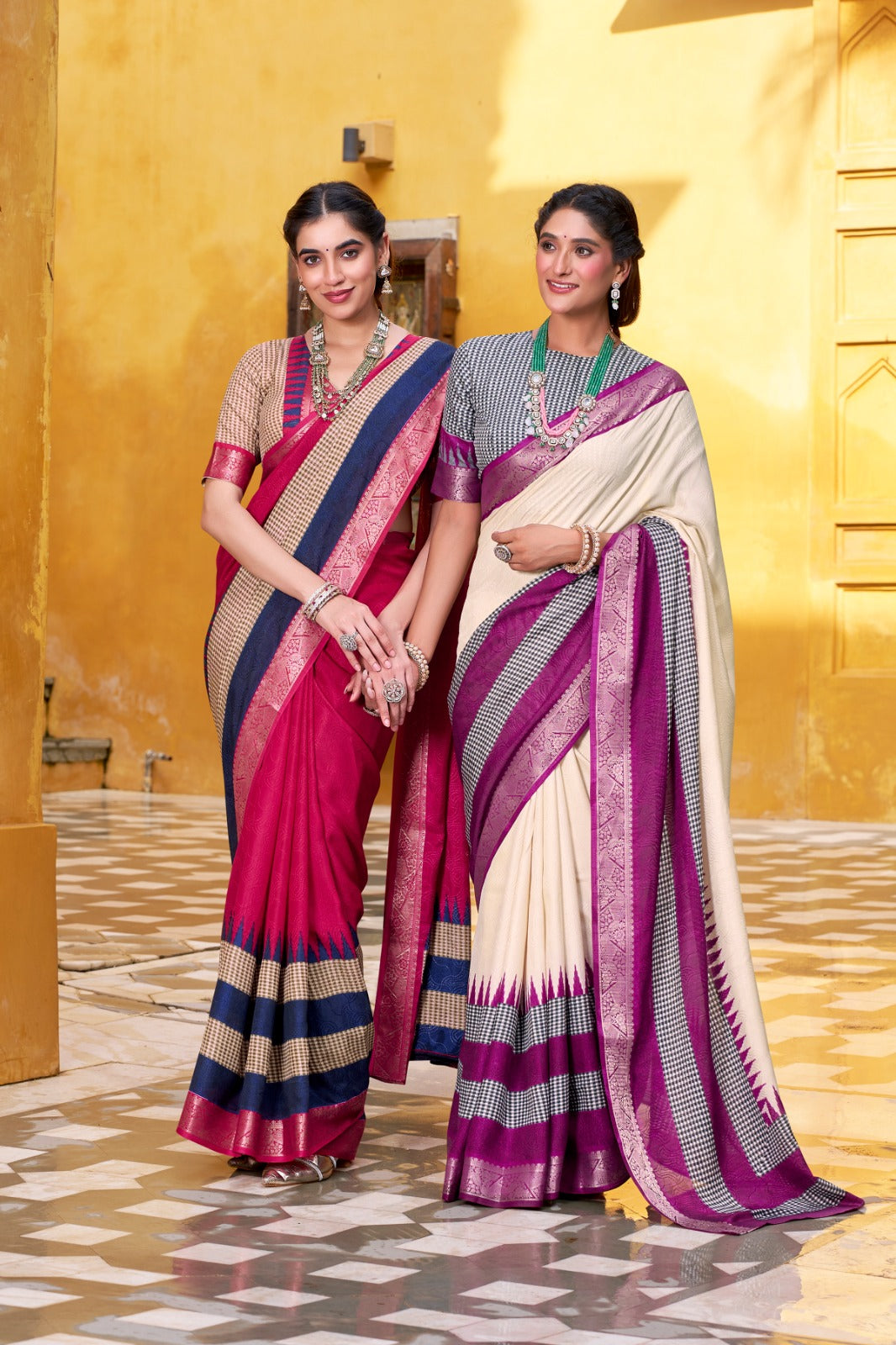 SOFT POLY COTTON SAREES WITH ROYAL ZARI BORDER