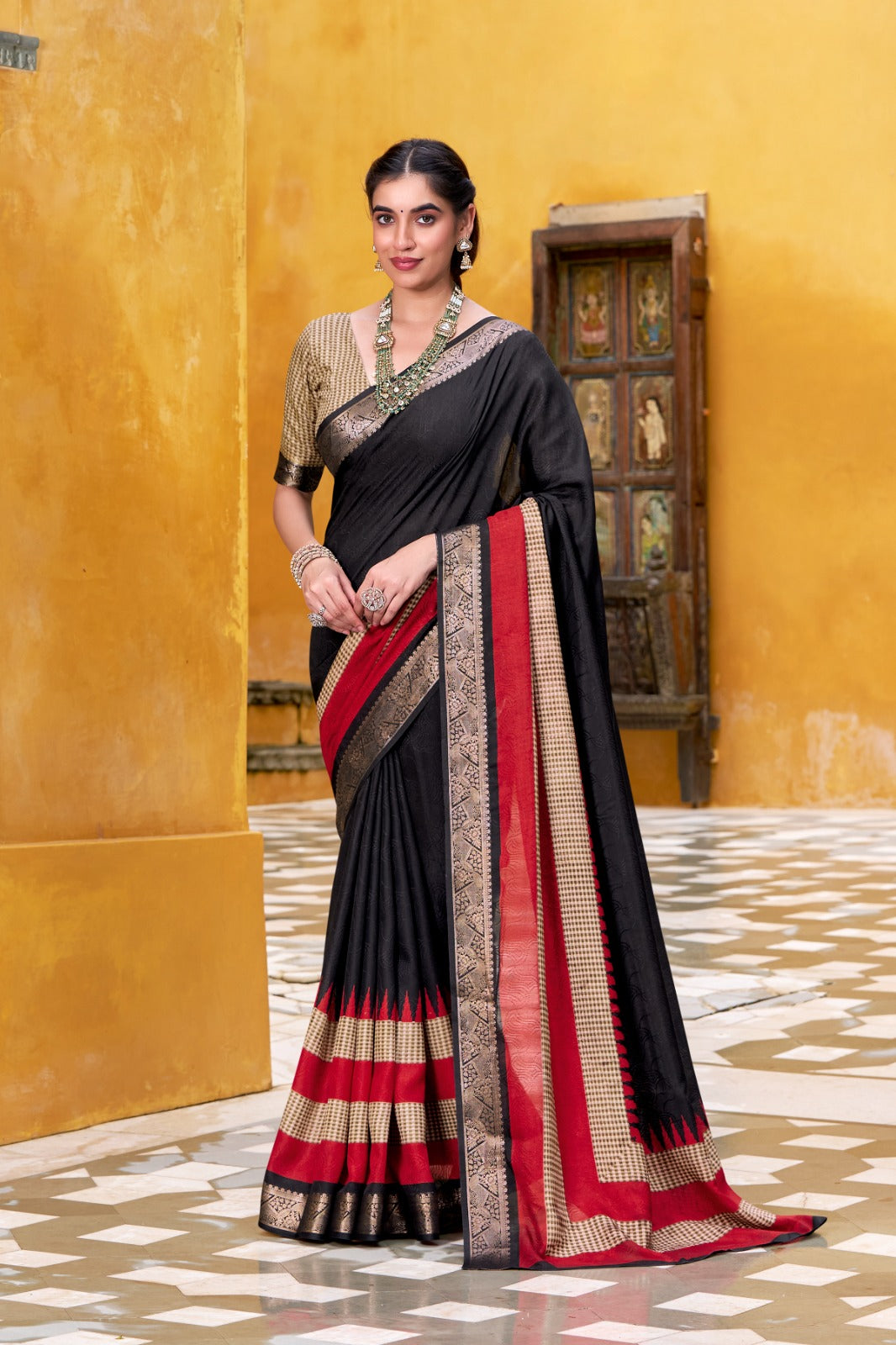 SOFT POLY COTTON SAREES WITH ROYAL ZARI BORDER