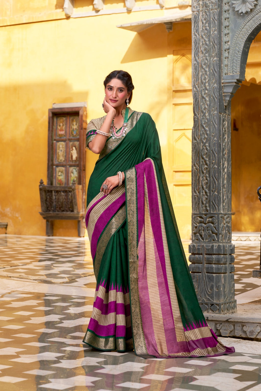 SOFT POLY COTTON SAREES WITH ROYAL ZARI BORDER