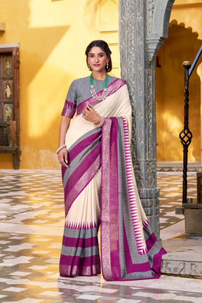 SOFT POLY COTTON SAREES WITH ROYAL ZARI BORDER