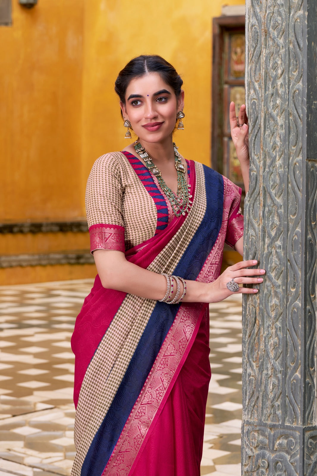 SOFT POLY COTTON SAREES WITH ROYAL ZARI BORDER