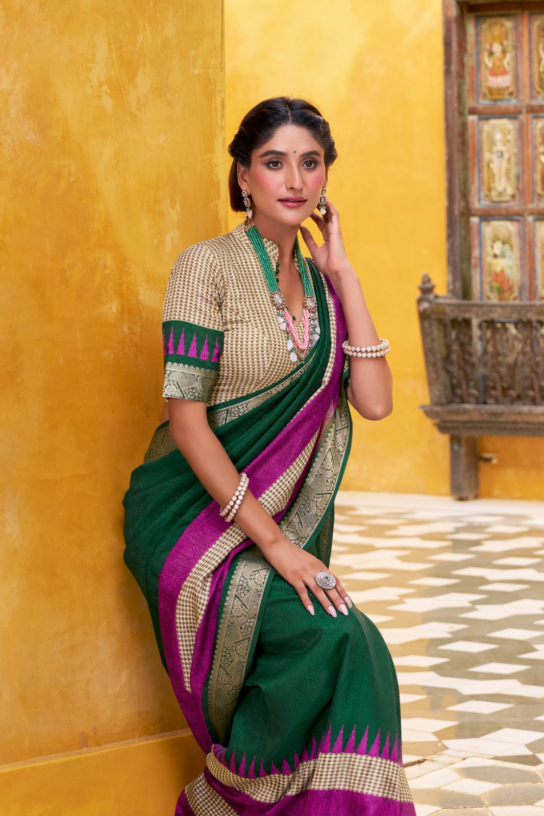 SOFT POLY COTTON SAREES WITH ROYAL ZARI BORDER