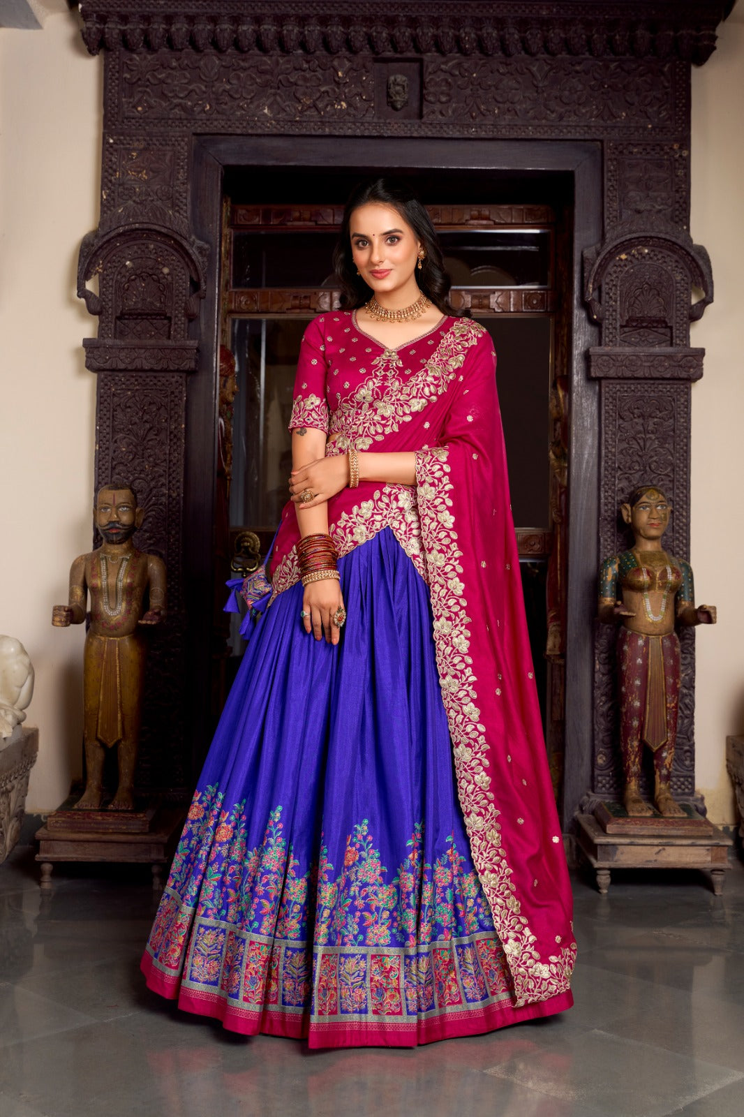 Tussar Silk Elegance Vichitra Silk Embroidery Lehenga