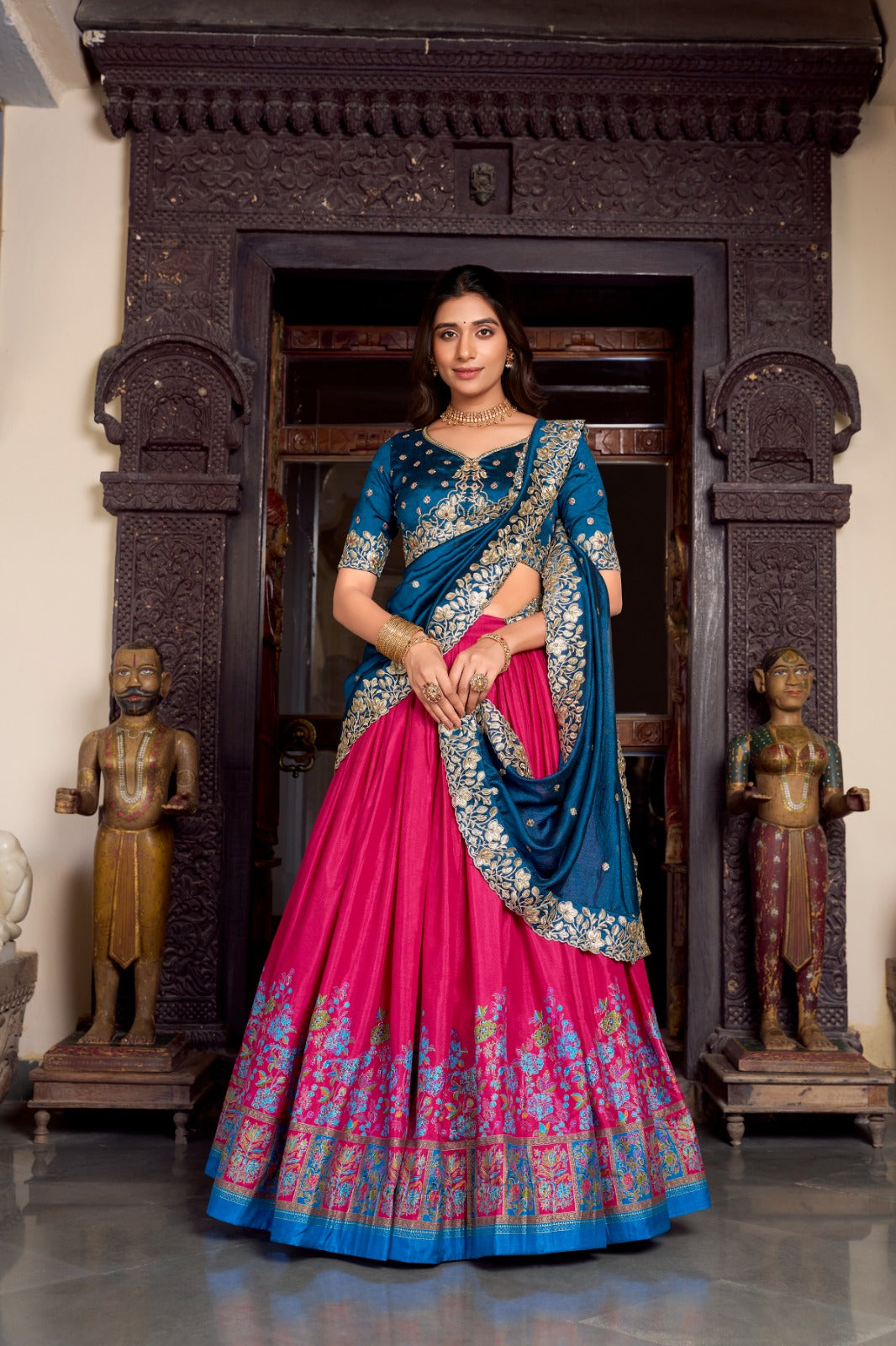 Tussar Silk Elegance Vichitra Silk Embroidery Lehenga