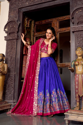 Tussar Silk Elegance Vichitra Silk Embroidery Lehenga