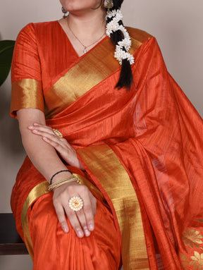 Festive Raw Silk Sarees For ONAM