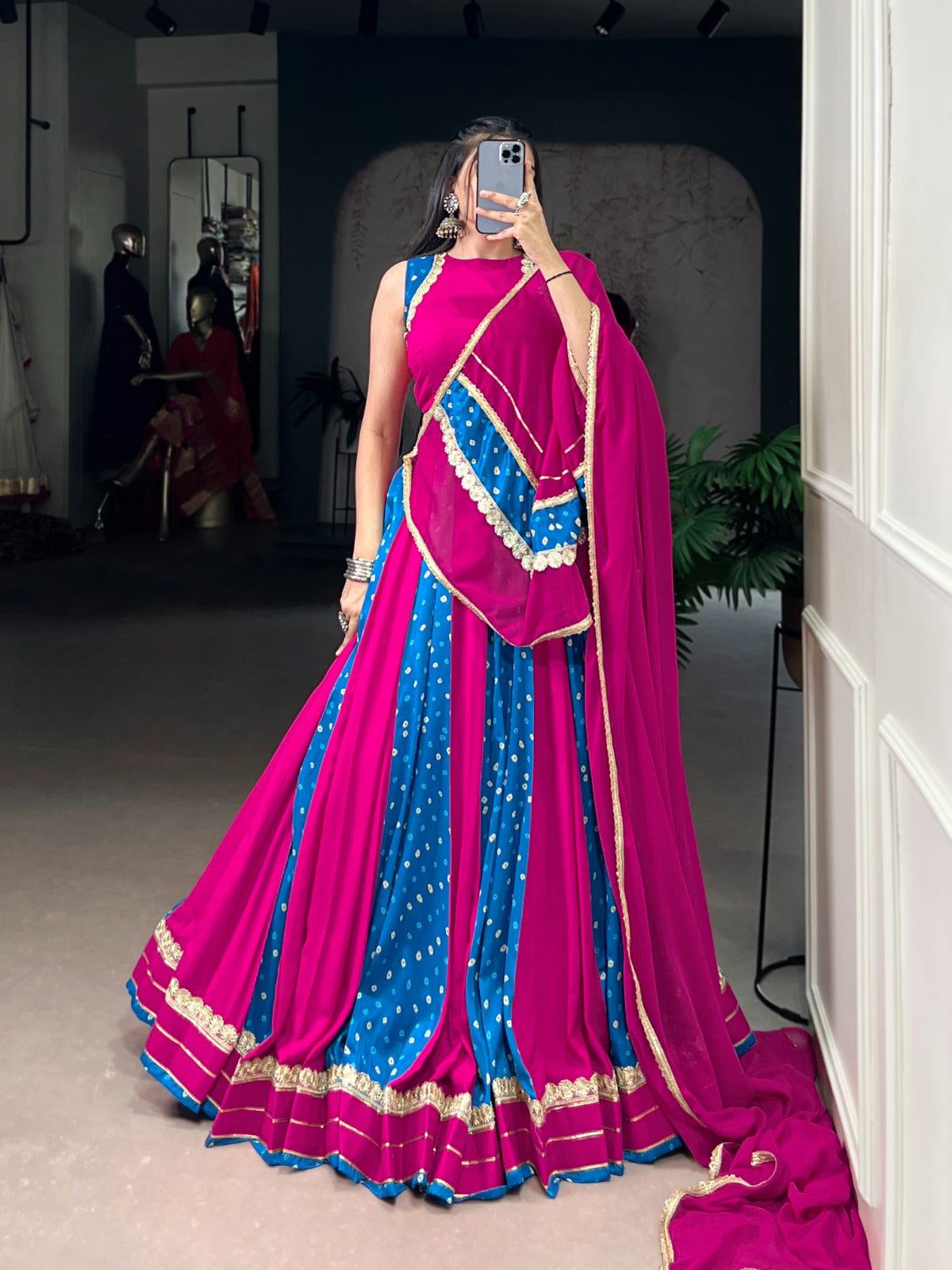 DESIGNER BANDHEJ PRINT LEHENGA WITH DUPATTA