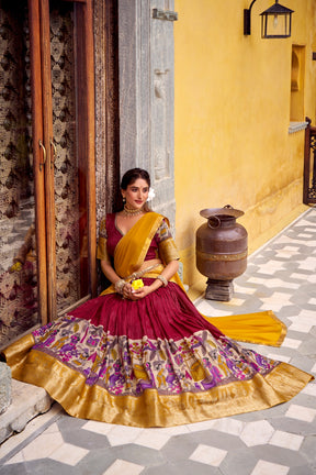 DESIGNER CHANDERI KALAMKARI LEHENGA CHOLI FOR SOUTH