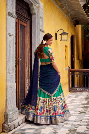 DESIGNER CHANDERI KALAMKARI LEHENGA CHOLI FOR SOUTH