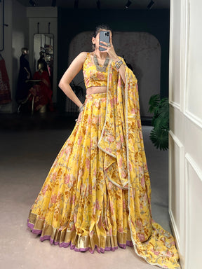 CHIFFON FLORAL LEHENGA CHOLI