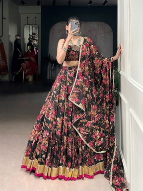 CHIFFON FLORAL LEHENGA CHOLI