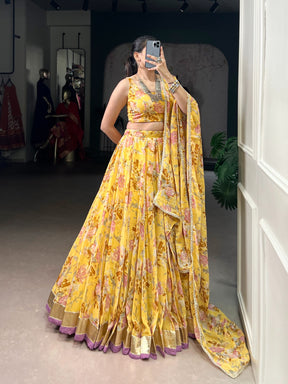 CHIFFON FLORAL LEHENGA CHOLI