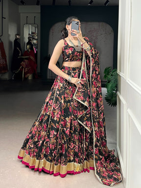 CHIFFON FLORAL LEHENGA CHOLI