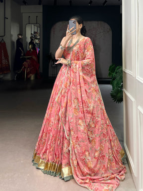 CHIFFON FLORAL LEHENGA CHOLI