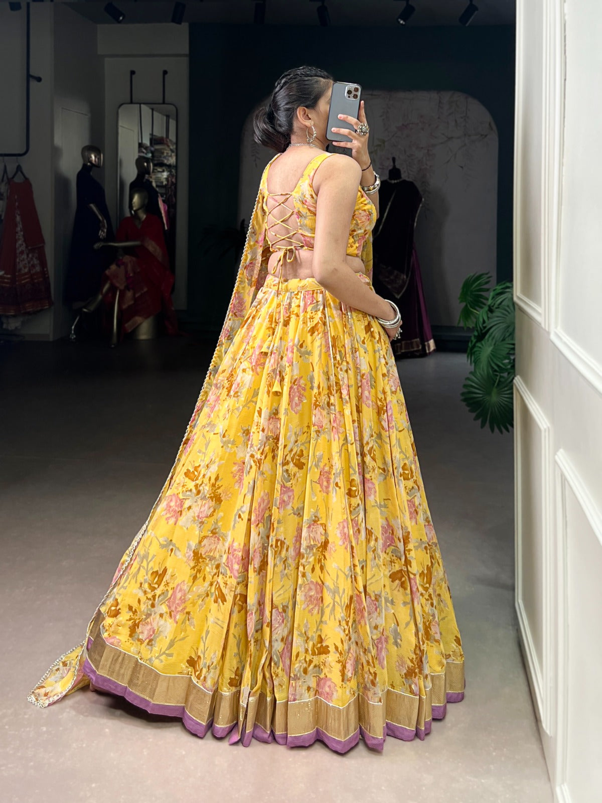 CHIFFON FLORAL LEHENGA CHOLI