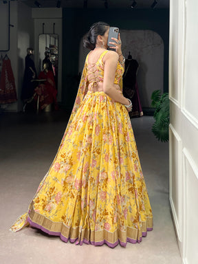 CHIFFON FLORAL LEHENGA CHOLI