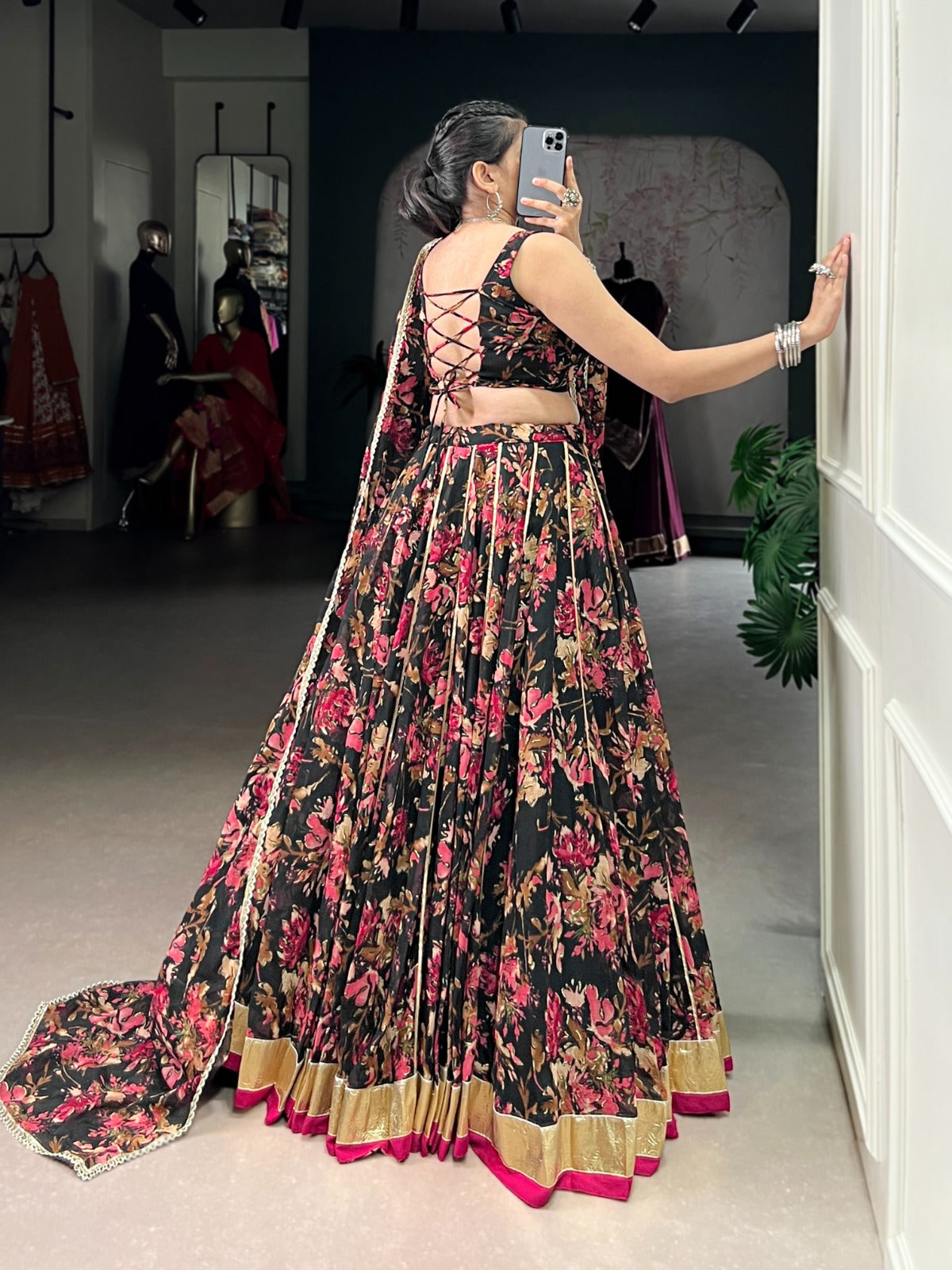 CHIFFON FLORAL LEHENGA CHOLI