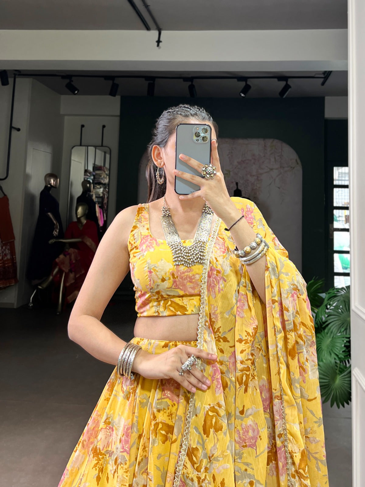 CHIFFON FLORAL LEHENGA CHOLI